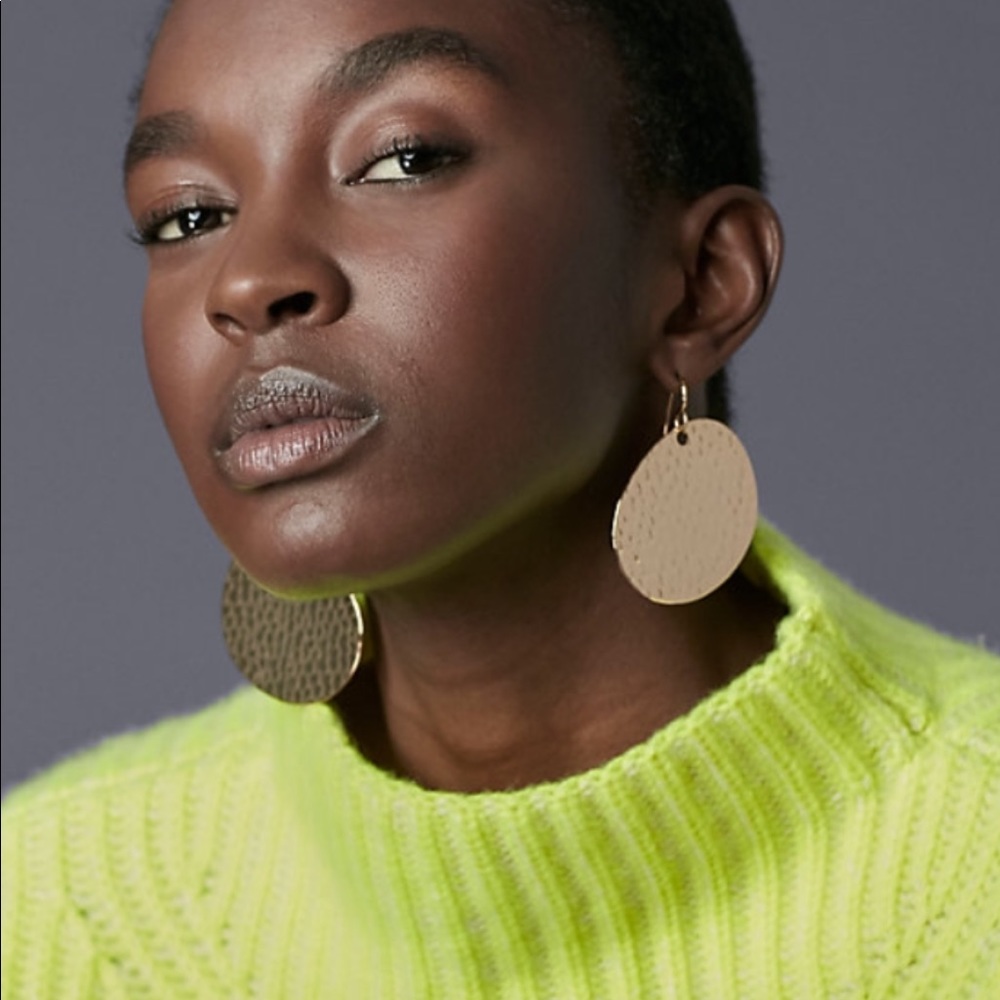 DVF hammered silver tone earrings